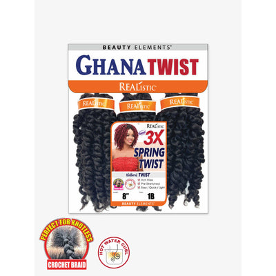 Realistic Ghana Twist Crochet Braid - 3X Passion Spring Twist 8"