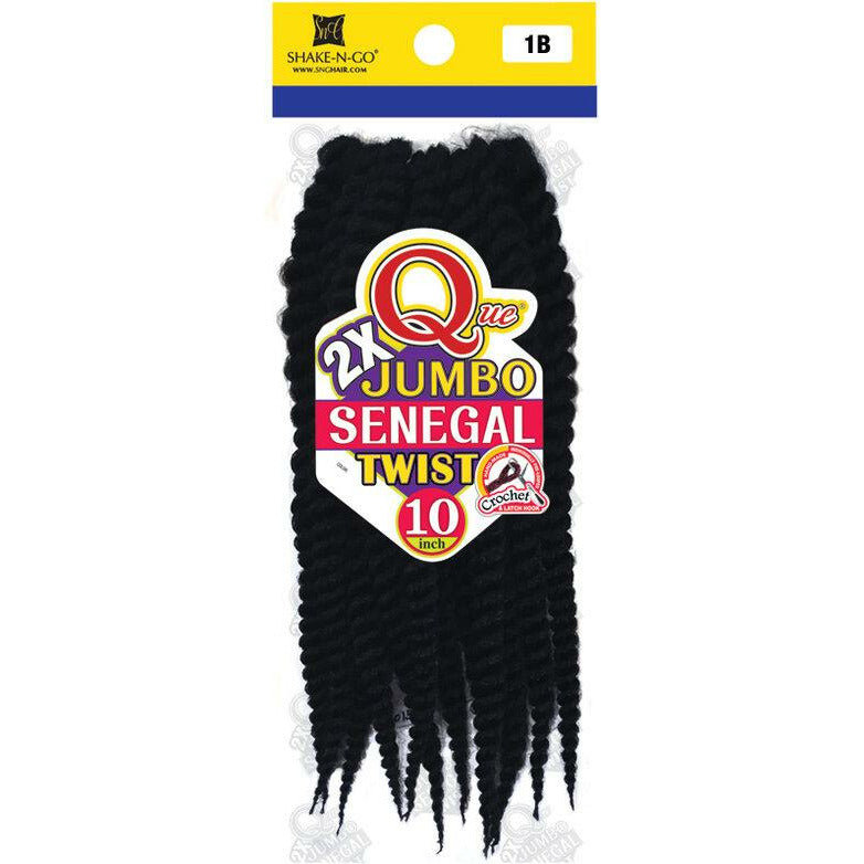 Shake-N-Go Que 2X Jumbo Senegal Twist Crochet Braiding Hair 10"