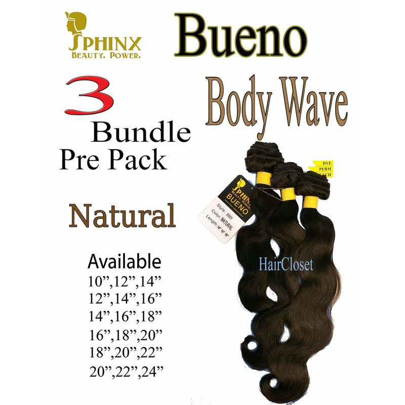 Sphinx Bueno Virgin Remy Unprocessed Human Hair - Body Wave Natural Bundle