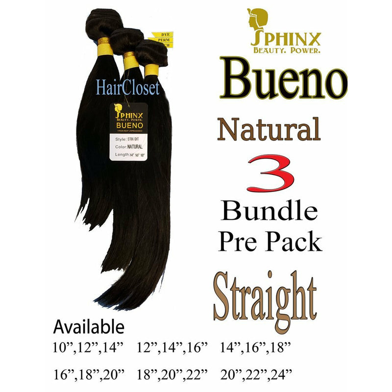 Sphinx Bueno Virgin Remy Unprocessed Human Hair Straight Natural Bundle