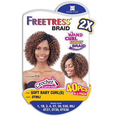 Shake-N-Go Freetress 2X Soft Baby Curl Crochet Braiding Hair