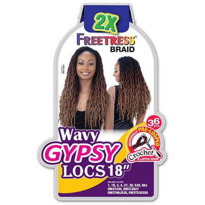 Shake-N-Go Freetress 2X Wavy Gypsy Locs Crochet Braiding Hair 18"