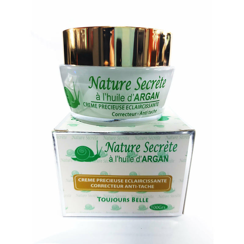 Nature Secret Argan Oil Precious Lightening Creme Dark Spot Corrector Cream Jar