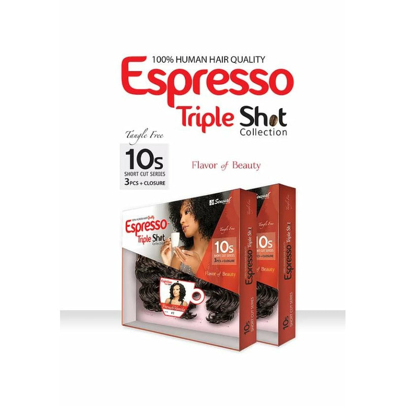 100% Human Hair Quality - Espresso Triple Shot Collection 3 Pcs + Closure - CAPPUCCINO