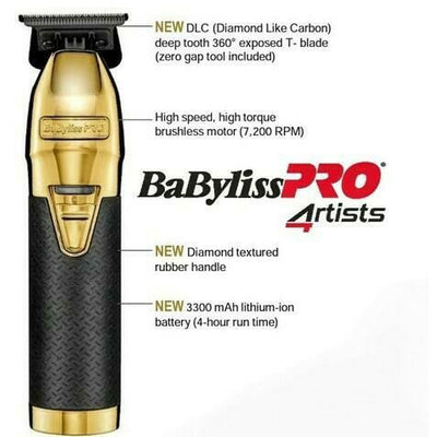 BaByliss PRO Combo - GOLDFX BOOST+ Clipper FX870GBP & Trimmer FXF787GBP