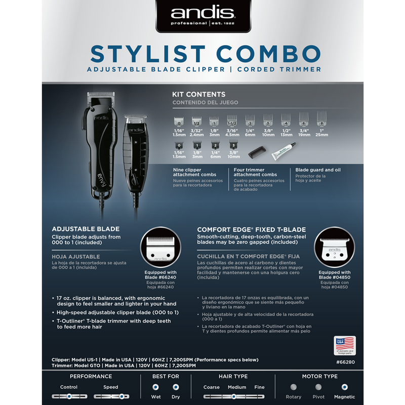 Andis Stylist Combo Envy + T-Outliner