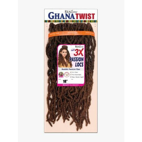 Realistic Ghana Twist Crochet Braid - 3X Passion Locs 18"