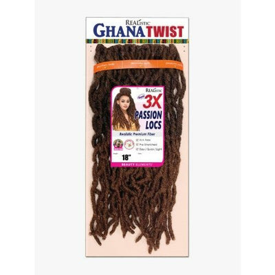 Realistic Ghana Twist Crochet Braid - 3X Passion Locs 14"