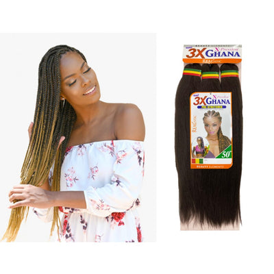 Realistic X-Pression 3X Ghana Pre-Stretched Braiding Hair (Qty. 50)