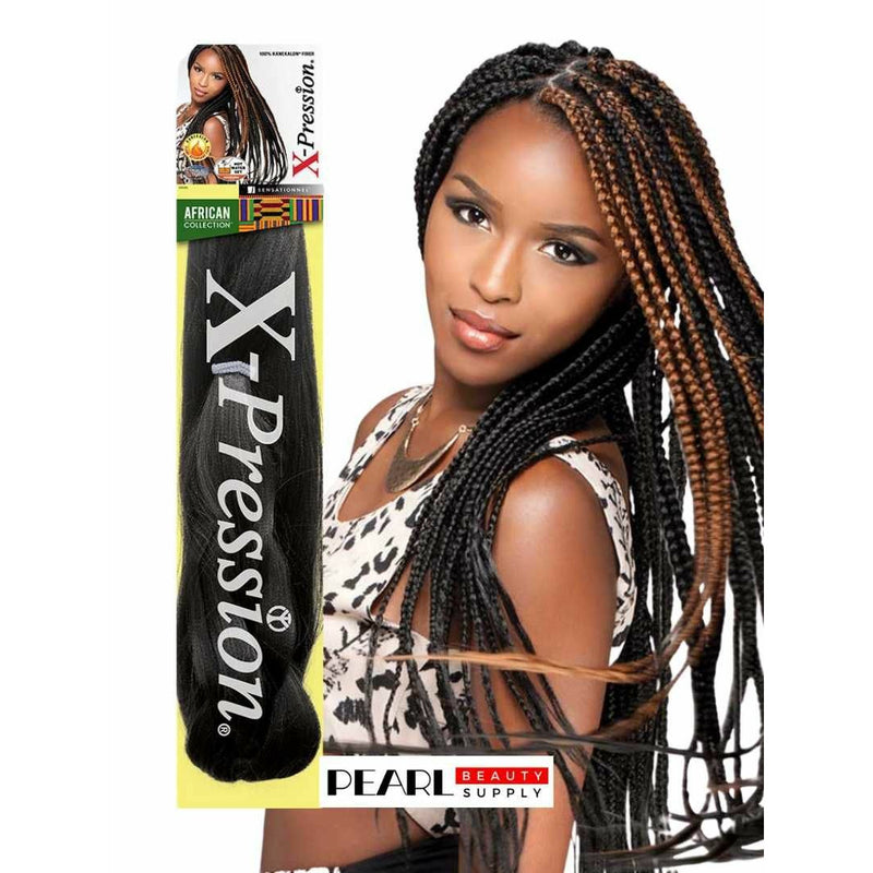 African Collection X-Pression 100% Kanekalon Braiding Hair 82" (Qty. 30)